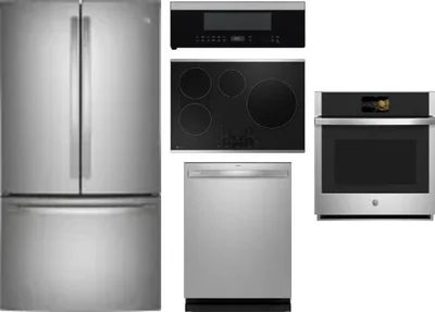 5 Piece Package Includes Refrigerator, Cooktop, Wall Oven, Microwave And Dishwasher